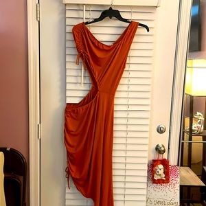 Plus sized brand new one shoulder side out asymmetrical dress